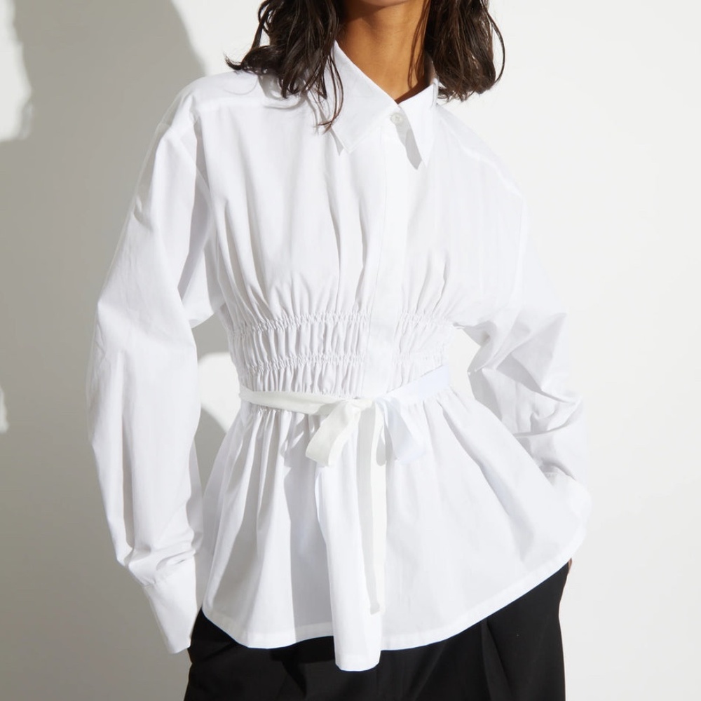 Saint Art Yvonne ruched tie blouse XS - Picture 9 of 16